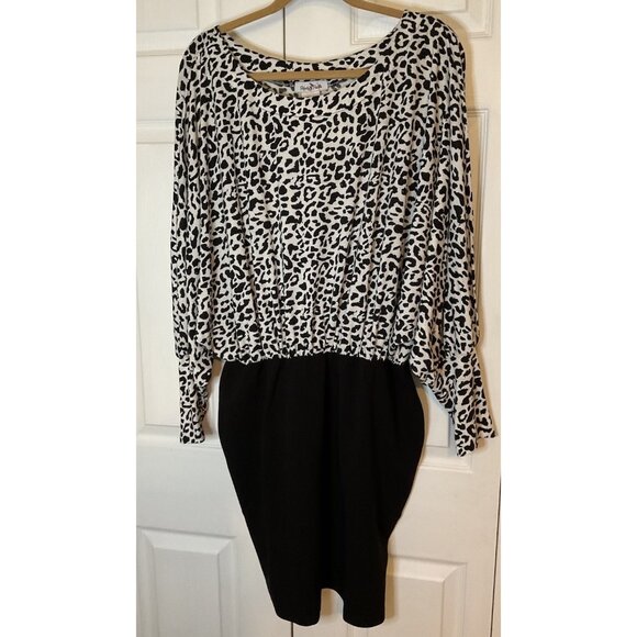 Perfectly Priscilla Get A Little Crazy Animal Print Dress 12/14 1XL New Retro - Picture 1 of 3